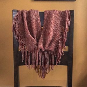 Infinity scarf with fringe, orange